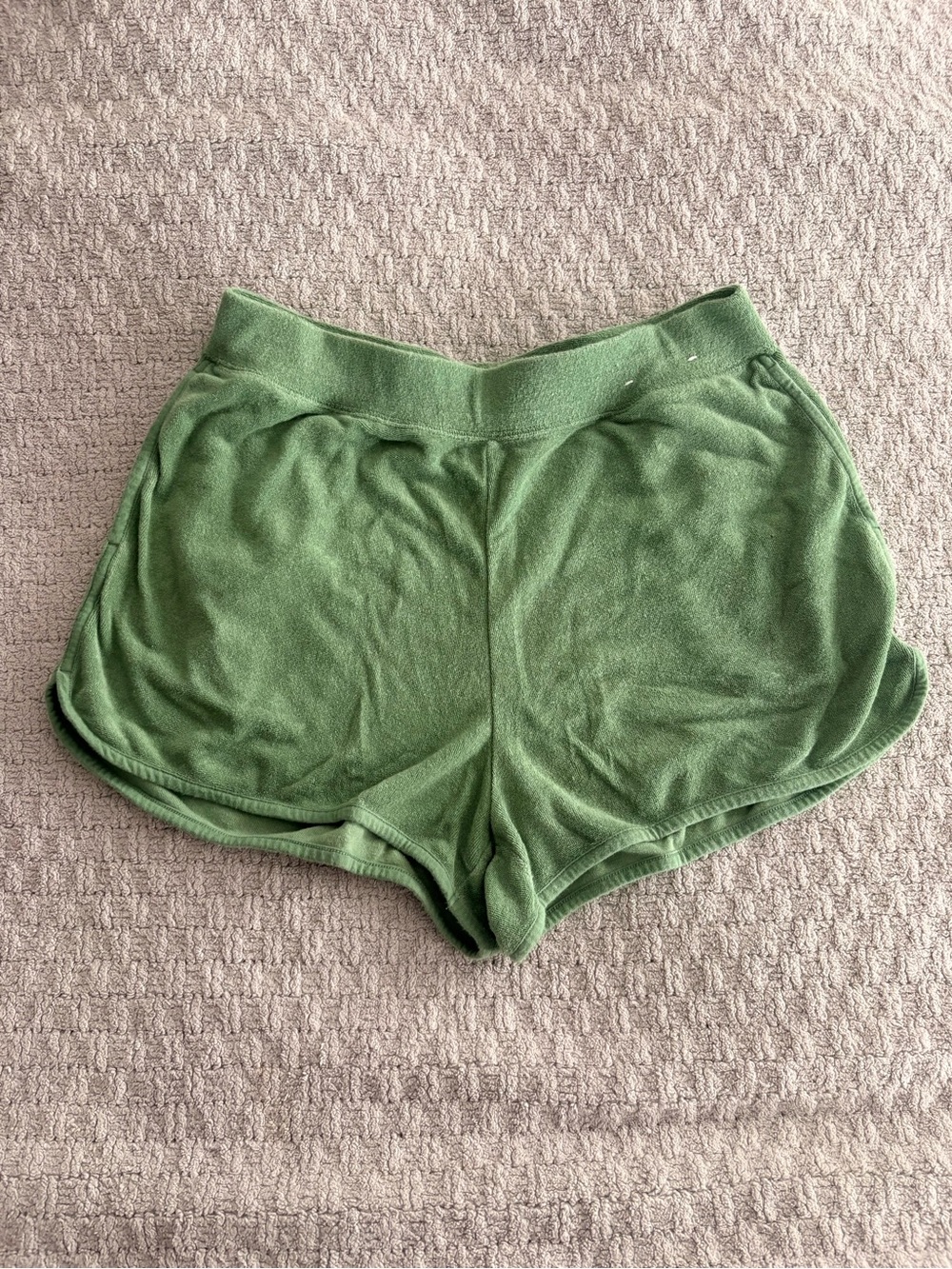 Uniqlo Olive Green Terry Sleep Shorts